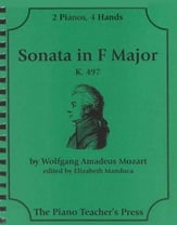 Sonata in F Min, K 497-2 Pno 4 Hand piano sheet music cover